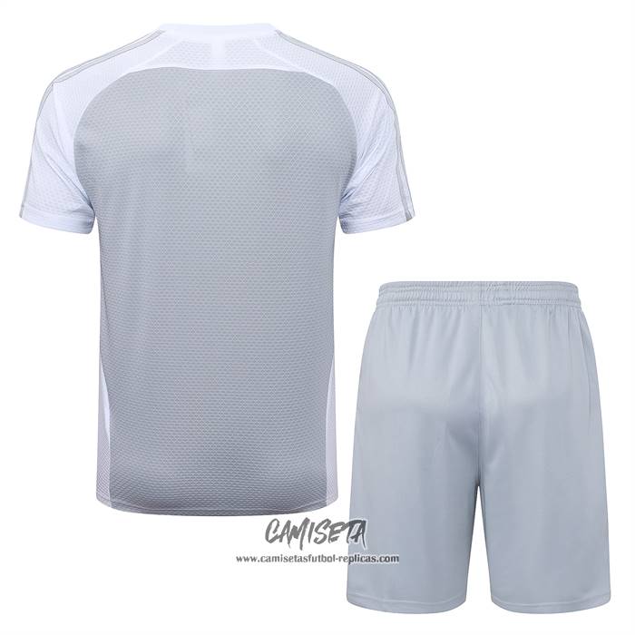 Chandal del Real Madrid 2025-2026 Manga Corta Gris - Pantalon Corto